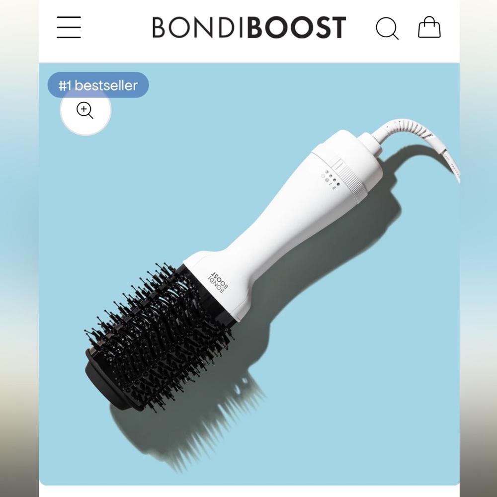 Bondiboost Blowout Brush White and Black Grooming Tool for Professional Styling